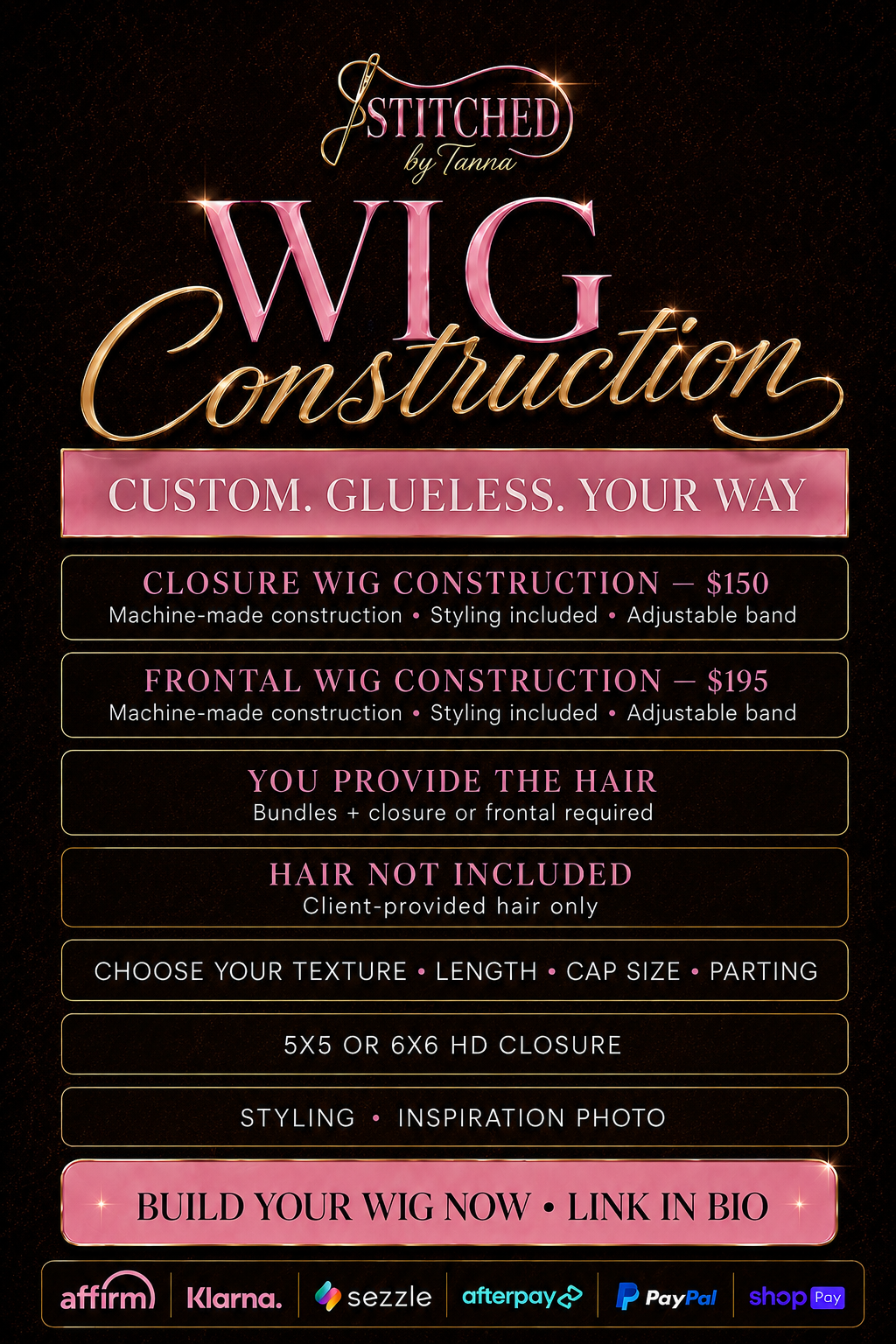 1:1 Wig Making Class