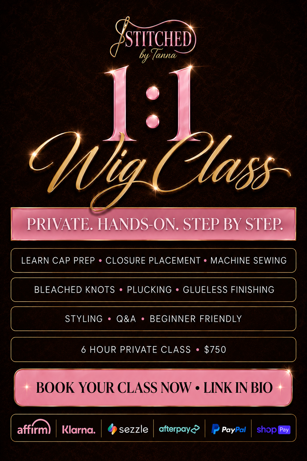 1:1 Wig Making Class